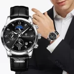 LIGE Men's Watches Business Fashion Watch Man Top Brand Luxury Leather Wristwatch Quartz Chronograph Waterproof Auto Date Clock